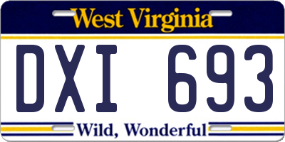 WV license plate DXI693