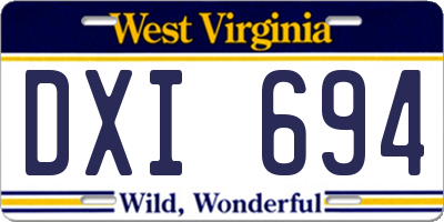 WV license plate DXI694