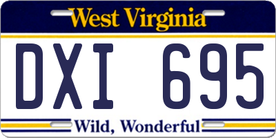 WV license plate DXI695