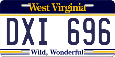 WV license plate DXI696