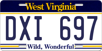 WV license plate DXI697