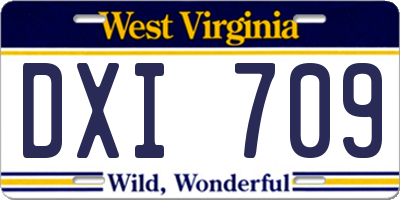 WV license plate DXI709