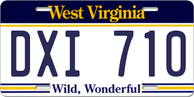 WV license plate DXI710