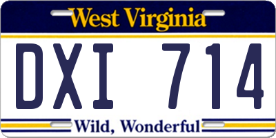 WV license plate DXI714