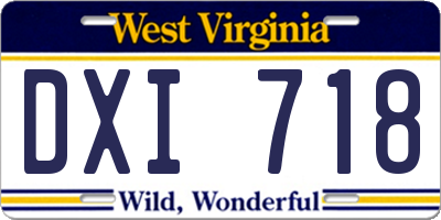 WV license plate DXI718