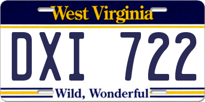 WV license plate DXI722