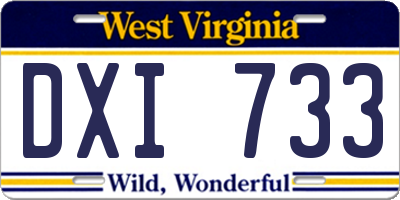 WV license plate DXI733