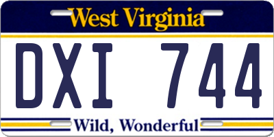 WV license plate DXI744