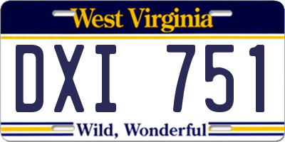 WV license plate DXI751
