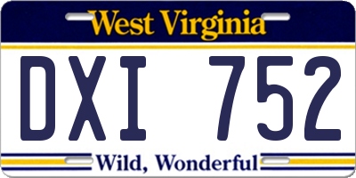 WV license plate DXI752