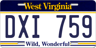 WV license plate DXI759