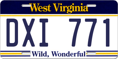WV license plate DXI771