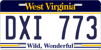 WV license plate DXI773