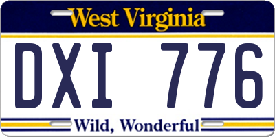 WV license plate DXI776