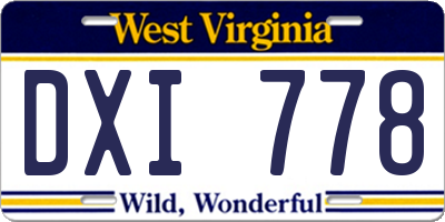 WV license plate DXI778