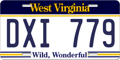 WV license plate DXI779