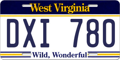 WV license plate DXI780