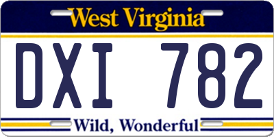WV license plate DXI782