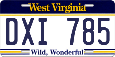 WV license plate DXI785