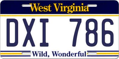 WV license plate DXI786