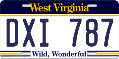 WV license plate DXI787