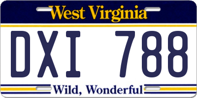 WV license plate DXI788