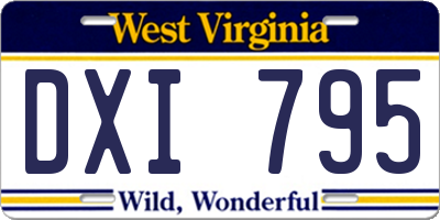 WV license plate DXI795