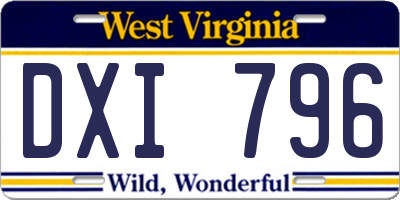 WV license plate DXI796