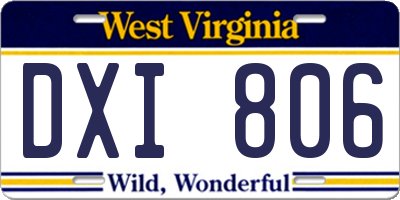 WV license plate DXI806