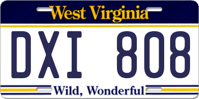 WV license plate DXI808