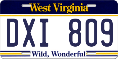 WV license plate DXI809