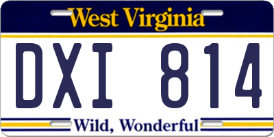 WV license plate DXI814