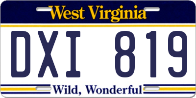 WV license plate DXI819