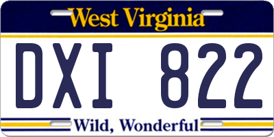 WV license plate DXI822