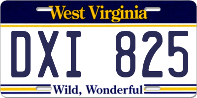 WV license plate DXI825