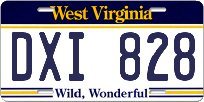WV license plate DXI828