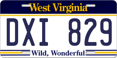 WV license plate DXI829