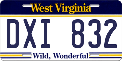 WV license plate DXI832