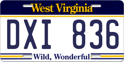 WV license plate DXI836