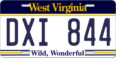 WV license plate DXI844