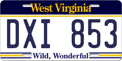 WV license plate DXI853