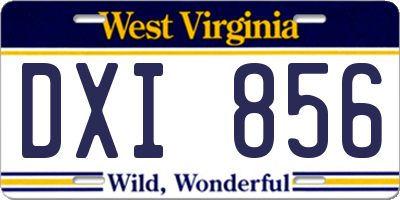 WV license plate DXI856