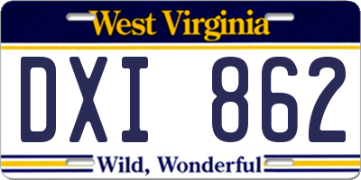 WV license plate DXI862