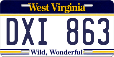 WV license plate DXI863