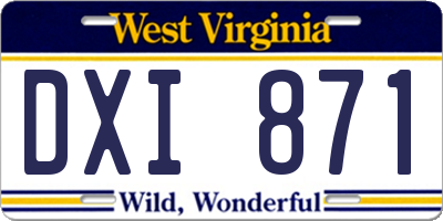 WV license plate DXI871