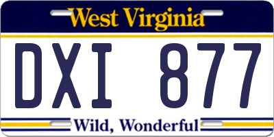 WV license plate DXI877