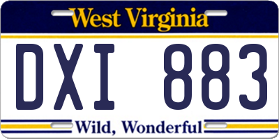 WV license plate DXI883