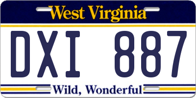 WV license plate DXI887