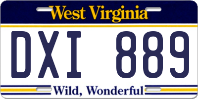 WV license plate DXI889