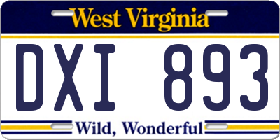WV license plate DXI893